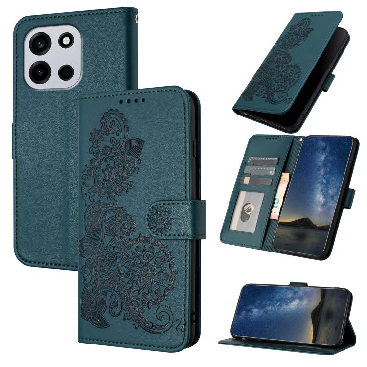 Datura Flower Embossed Flip Leather Phone Case, For OnePlus Turbo 6 / 6V, For OnePlus Ace 6, For OnePlus 15