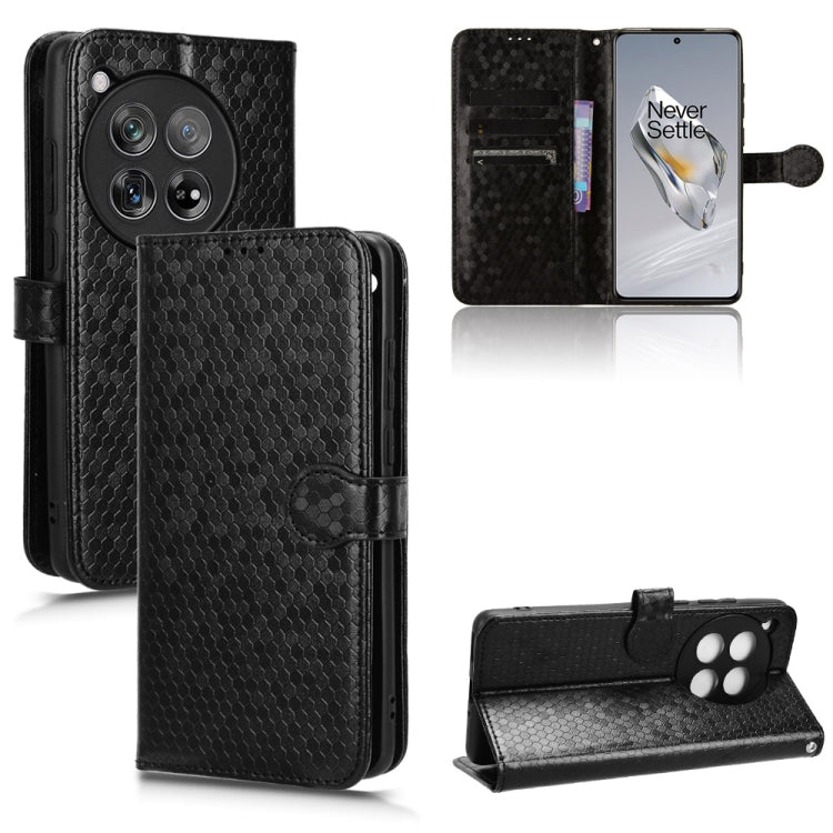 Honeycomb Dot Texture Leather Phone Case, For OnePlus Ace 3 Pro, For OnePlus Nord CE4 5G Global, For OnePlus 12
