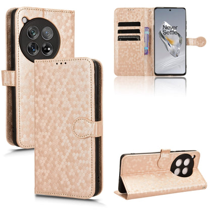 Honeycomb Dot Texture Leather Phone Case, For OnePlus Ace 3 Pro, For OnePlus Nord CE4 5G Global, For OnePlus 12