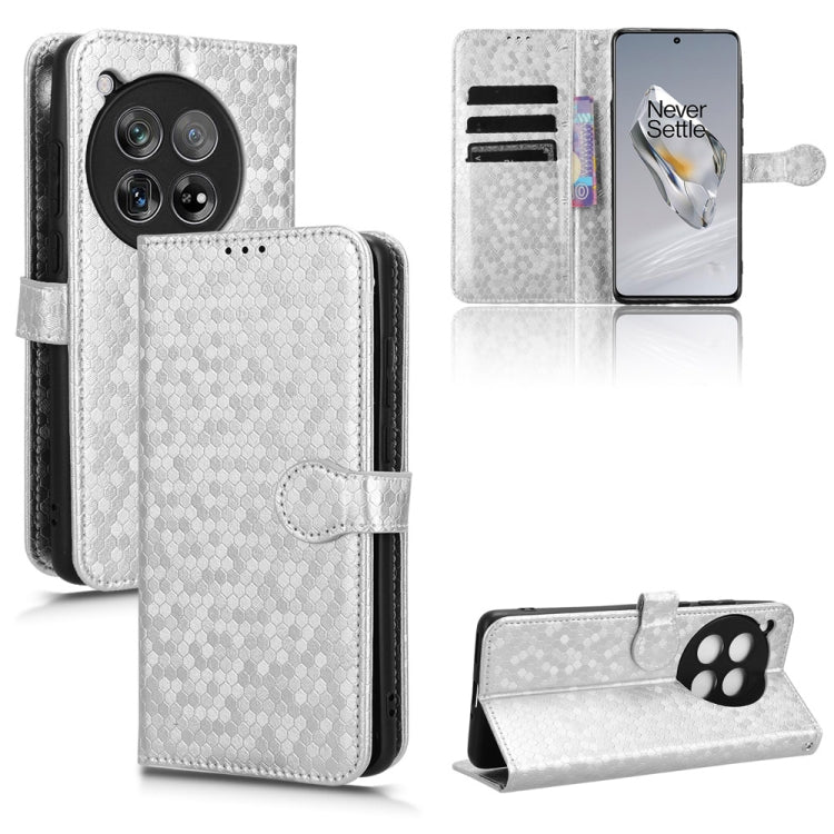 Honeycomb Dot Texture Leather Phone Case, For OnePlus Ace 3 Pro, For OnePlus Nord CE4 5G Global, For OnePlus 12