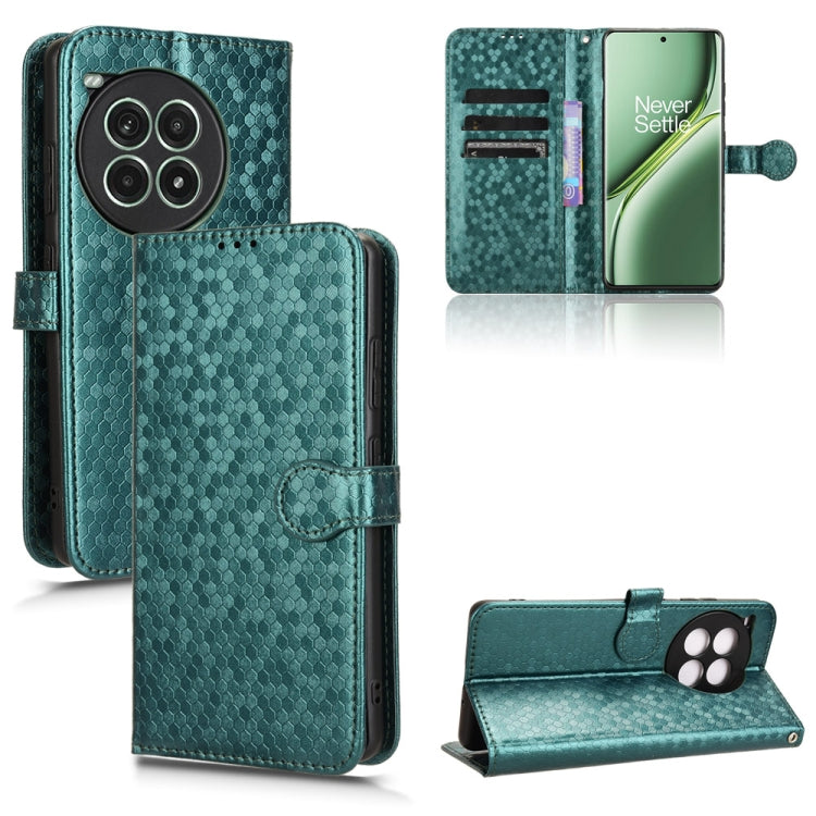 Honeycomb Dot Texture Leather Phone Case, For OnePlus Ace 3 Pro, For OnePlus Nord CE4 5G Global, For OnePlus 12