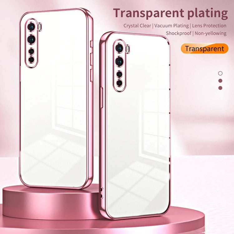 Transparent Plating Fine Hole Phone Case, For OnePlus Nord, For OnePlus 8 Pro, For OnePlus 8