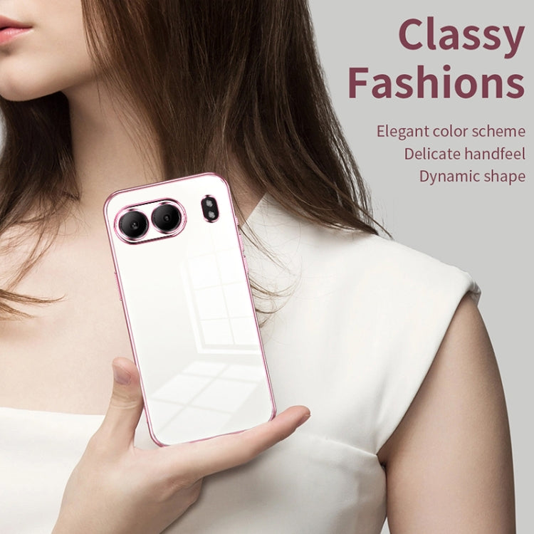 Transparent Plating Fine Hole Phone Case, For OnePlus Nord 4, For OnePlus Ace 3 Pro, For OnePlus Ace 2 Pro