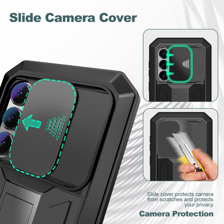 R-JUST Sliding Camera Life Waterproof Holder Phone Case, For Samsung Galaxy S26+ 5G, For Samsung Galaxy S26 Ultra 5G, For Samsung Galaxy S26 5G, For Samsung Galaxy S25 Edge 5G, For Samsung Galaxy S25 5G, For Samsung Galaxy S25+ 5G