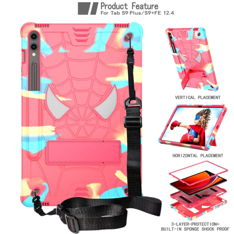 Fold-Holder Spider Silicone Hybrid PC Tablet Case, For Samsung Galaxy Tab S9 FE+ / S9+, For Samsung Galaxy Tab S9 FE / S9, For Samsung Galaxy Tab A9+, For Samsung Galaxy Tab A9