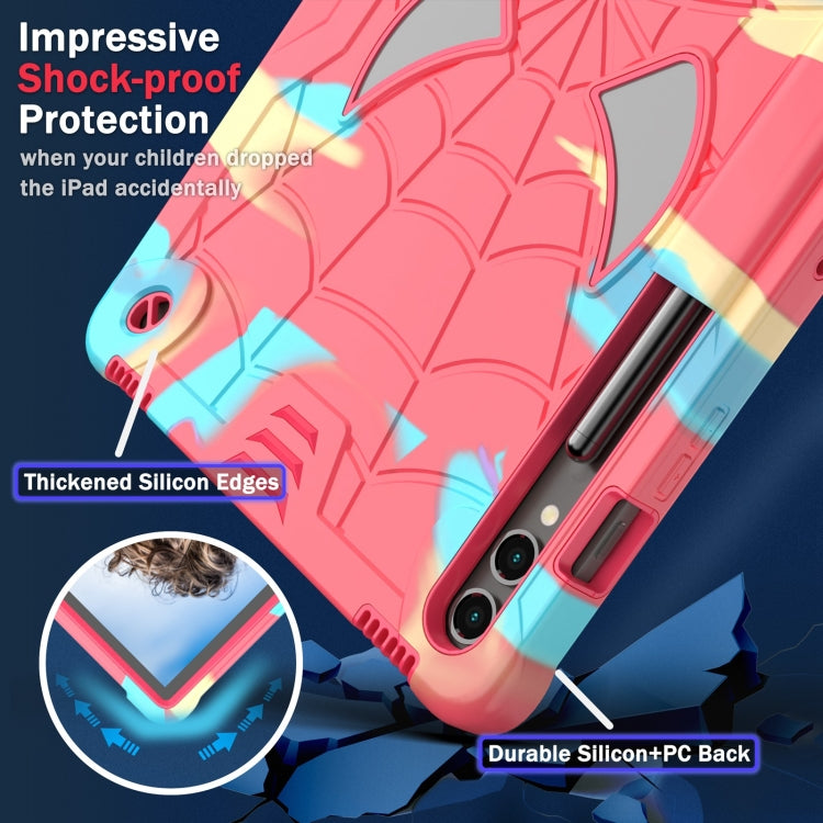 Fold-Holder Spider Silicone Hybrid PC Tablet Case, For Samsung Galaxy Tab S9 FE+ / S9+, For Samsung Galaxy Tab S9 FE / S9, For Samsung Galaxy Tab A9+, For Samsung Galaxy Tab A9