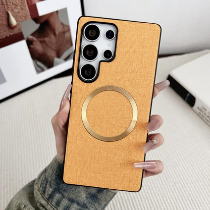 CD Magsafe Magnetic Cloth Texture Phone Case, For Samsung Galaxy S25+ 5G, For Samsung Galaxy S25 Ultra 5G, For Samsung Galaxy S24 Ultra 5G
