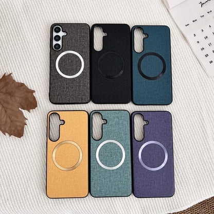 CD Magsafe Magnetic Cloth Texture Phone Case, For Samsung Galaxy S25+ 5G, For Samsung Galaxy S25 Ultra 5G, For Samsung Galaxy S24 Ultra 5G