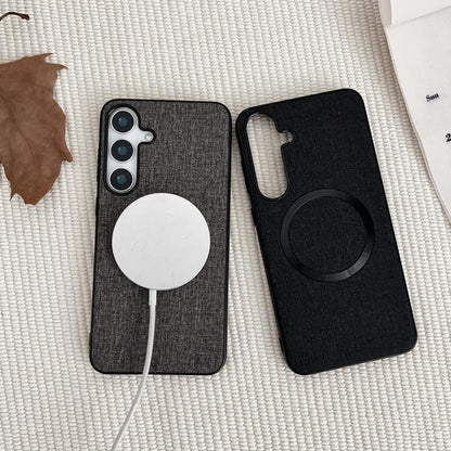 CD Magsafe Magnetic Cloth Texture Phone Case, For Samsung Galaxy S25+ 5G, For Samsung Galaxy S25 Ultra 5G, For Samsung Galaxy S24 Ultra 5G