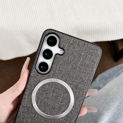 CD Magsafe Magnetic Cloth Texture Phone Case, For Samsung Galaxy S25+ 5G, For Samsung Galaxy S25 Ultra 5G, For Samsung Galaxy S24 Ultra 5G