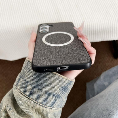 CD Magsafe Magnetic Cloth Texture Phone Case, For Samsung Galaxy S25+ 5G, For Samsung Galaxy S25 Ultra 5G, For Samsung Galaxy S24 Ultra 5G