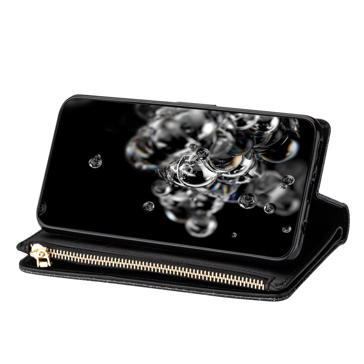 Multi-card Slots Starry Sky Laser Carving Glitter Zipper Horizontal Flip Leather Case with Holder & Wallet & Lanyard, For Xiaomi Redmi Note 8, For Xiaomi Redmi Note 8 Pro, For Xiaomi Redmi 8A / 8A Dual / 8, For Xiaomi Redmi K30