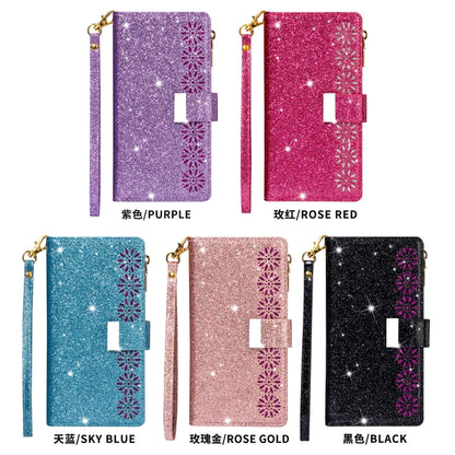 Multi-card Slots Starry Sky Laser Carving Glitter Zipper Horizontal Flip Leather Case with Holder & Wallet & Lanyard, For Xiaomi Redmi Note 8, For Xiaomi Redmi Note 8 Pro, For Xiaomi Redmi 8A / 8A Dual / 8, For Xiaomi Redmi K30