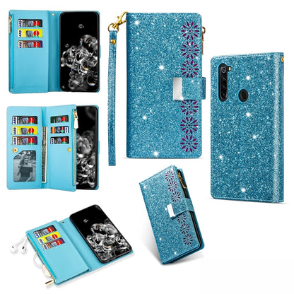 Multi-card Slots Starry Sky Laser Carving Glitter Zipper Horizontal Flip Leather Case with Holder & Wallet & Lanyard, For Xiaomi Redmi Note 8, For Xiaomi Redmi Note 8 Pro, For Xiaomi Redmi 8A / 8A Dual / 8, For Xiaomi Redmi K30