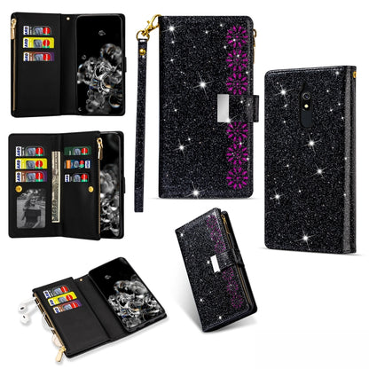 Multi-card Slots Starry Sky Laser Carving Glitter Zipper Horizontal Flip Leather Case with Holder & Wallet & Lanyard, For Xiaomi Redmi Note 8, For Xiaomi Redmi Note 8 Pro, For Xiaomi Redmi 8A / 8A Dual / 8, For Xiaomi Redmi K30