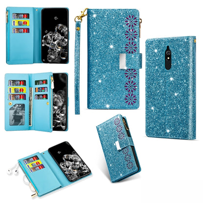 Multi-card Slots Starry Sky Laser Carving Glitter Zipper Horizontal Flip Leather Case with Holder & Wallet & Lanyard, For Xiaomi Redmi Note 8, For Xiaomi Redmi Note 8 Pro, For Xiaomi Redmi 8A / 8A Dual / 8, For Xiaomi Redmi K30