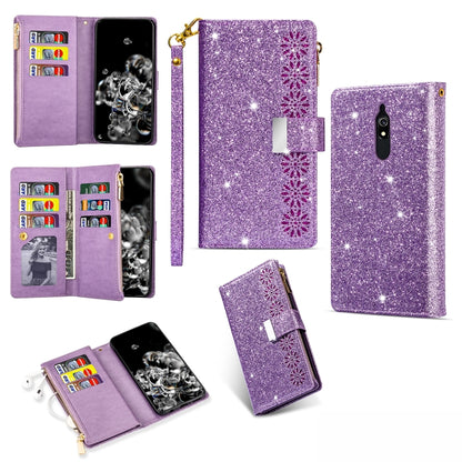 Multi-card Slots Starry Sky Laser Carving Glitter Zipper Horizontal Flip Leather Case with Holder & Wallet & Lanyard, For Xiaomi Redmi Note 8, For Xiaomi Redmi Note 8 Pro, For Xiaomi Redmi 8A / 8A Dual / 8, For Xiaomi Redmi K30