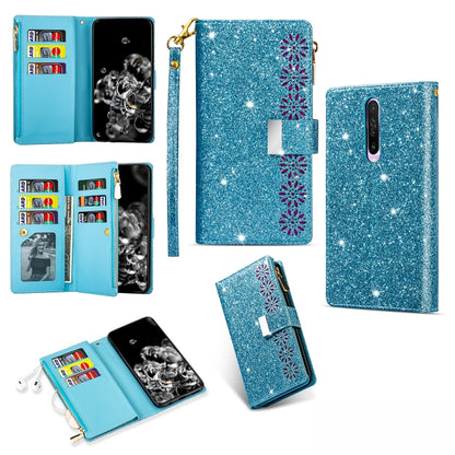 Multi-card Slots Starry Sky Laser Carving Glitter Zipper Horizontal Flip Leather Case with Holder & Wallet & Lanyard, For Xiaomi Redmi Note 8, For Xiaomi Redmi Note 8 Pro, For Xiaomi Redmi 8A / 8A Dual / 8, For Xiaomi Redmi K30