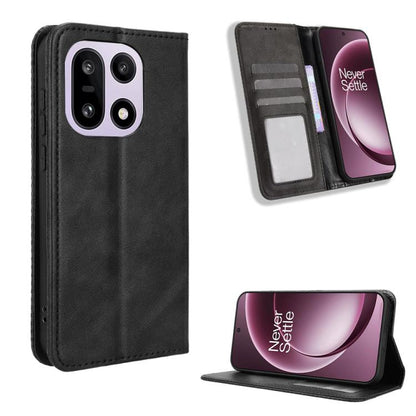 Magnetic Buckle Retro Texture Leather Phone Case, For OnePlus Ace 6 Ultra, For OnePlus Nord 6 5G / Turbo 6, For OnePlus 15T, For OnePlus Turbo 6V 5G, For OnePlus Ace 6 / Ace 6T / 15R, For OnePlus 15