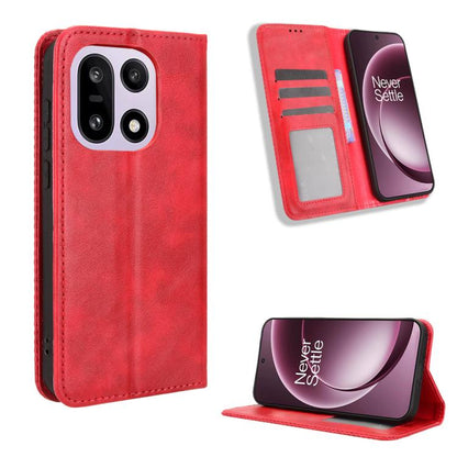 Magnetic Buckle Retro Texture Leather Phone Case, For OnePlus Ace 6 Ultra, For OnePlus Nord 6 5G / Turbo 6, For OnePlus 15T, For OnePlus Turbo 6V 5G, For OnePlus Ace 6 / Ace 6T / 15R, For OnePlus 15
