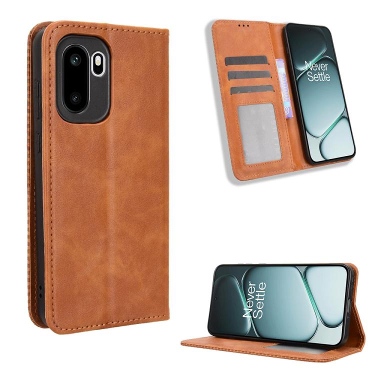 Magnetic Buckle Retro Texture Leather Phone Case, For OnePlus Ace 6 Ultra, For OnePlus Nord 6 5G / Turbo 6, For OnePlus 15T, For OnePlus Turbo 6V 5G, For OnePlus Ace 6 / Ace 6T / 15R, For OnePlus 15