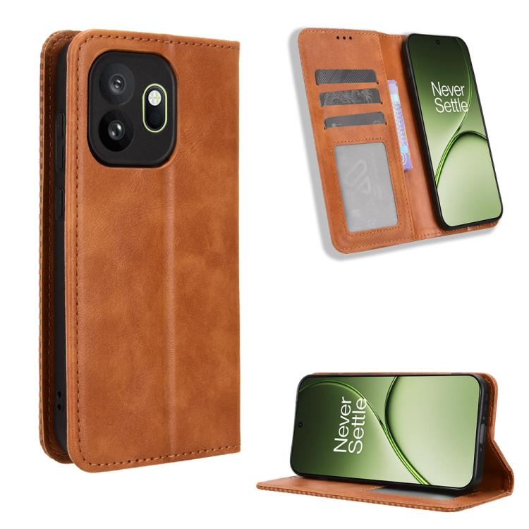 Magnetic Buckle Retro Texture Leather Phone Case, For OnePlus Ace 6 Ultra, For OnePlus Nord 6 5G / Turbo 6, For OnePlus 15T, For OnePlus Turbo 6V 5G, For OnePlus Ace 6 / Ace 6T / 15R, For OnePlus 15