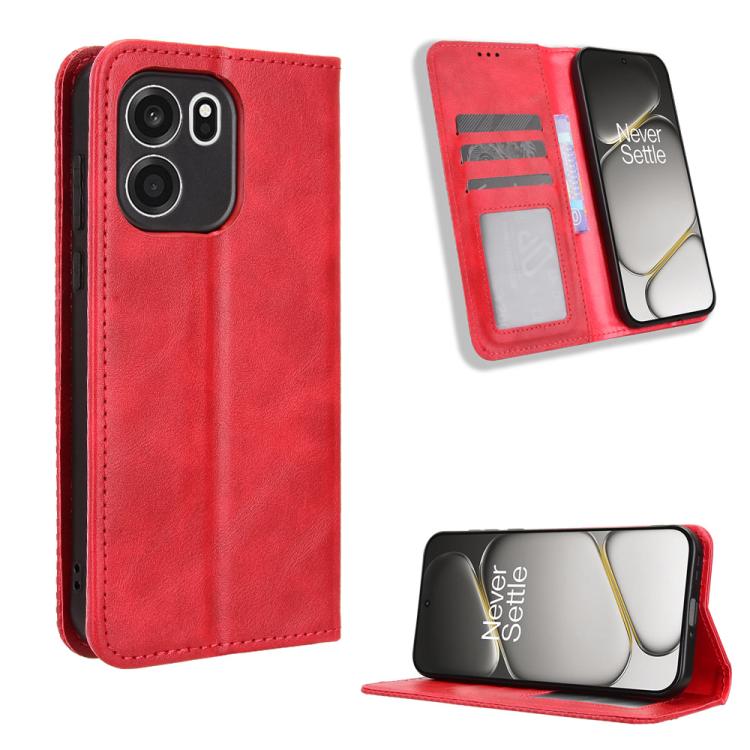 Magnetic Buckle Retro Texture Leather Phone Case, For OnePlus Ace 6 Ultra, For OnePlus Nord 6 5G / Turbo 6, For OnePlus 15T, For OnePlus Turbo 6V 5G, For OnePlus Ace 6 / Ace 6T / 15R, For OnePlus 15