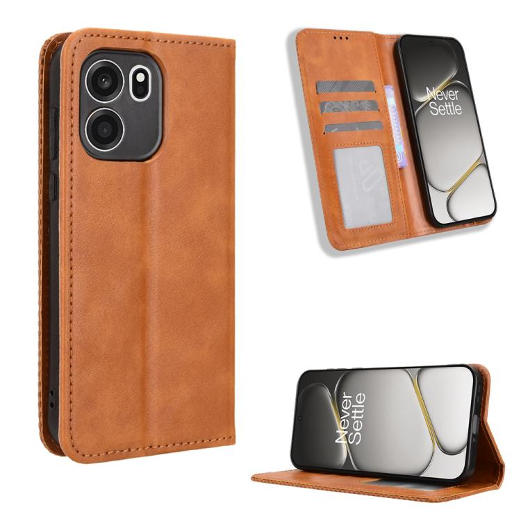 Magnetic Buckle Retro Texture Leather Phone Case, For OnePlus Ace 6 Ultra, For OnePlus Nord 6 5G / Turbo 6, For OnePlus 15T, For OnePlus Turbo 6V 5G, For OnePlus Ace 6 / Ace 6T / 15R, For OnePlus 15