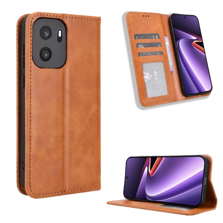 Magnetic Buckle Retro Texture Leather Phone Case, For OnePlus Ace 6 Ultra, For OnePlus Nord 6 5G / Turbo 6, For OnePlus 15T, For OnePlus Turbo 6V 5G, For OnePlus Ace 6 / Ace 6T / 15R, For OnePlus 15