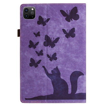 Butterfly Cat Embossing Leather Tablet Case, For iPad Air 13 2026 / 2025 / 2024, For iPad Air 11 2026 / 2025 / 2024, For iPad Pro 13 2025 / 2024, For iPad Pro 11 2025 / 2024