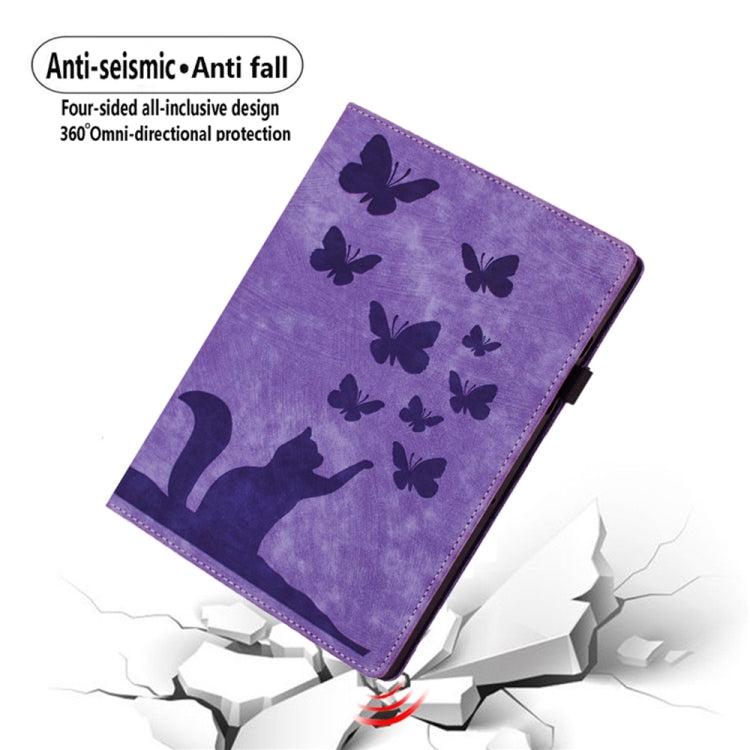 Butterfly Cat Embossing Leather Tablet Case, For iPad Air 13 2026 / 2025 / 2024, For iPad Air 11 2026 / 2025 / 2024, For iPad Pro 13 2025 / 2024, For iPad Pro 11 2025 / 2024