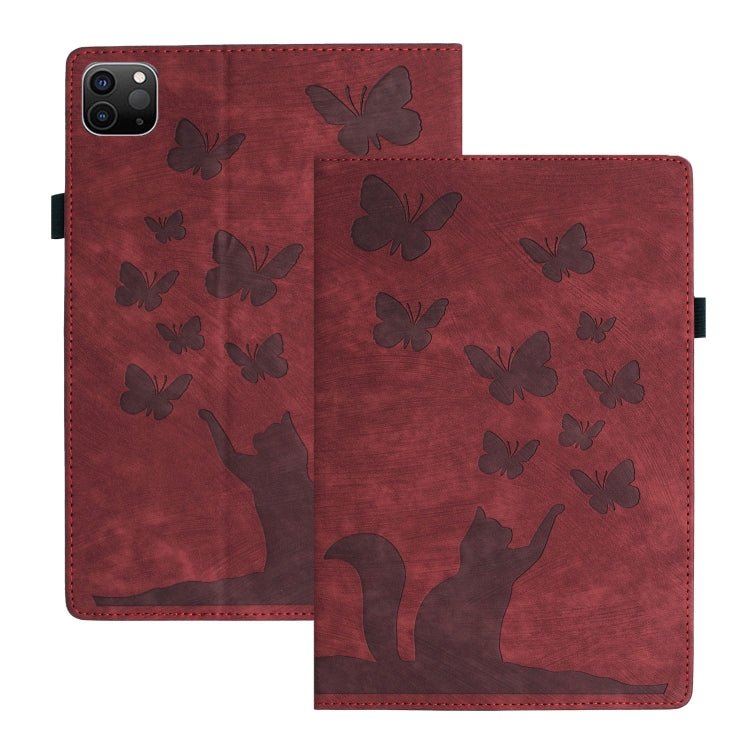 Butterfly Cat Embossing Leather Tablet Case, For iPad Air 13 2026 / 2025 / 2024, For iPad Air 11 2026 / 2025 / 2024, For iPad Pro 13 2025 / 2024, For iPad Pro 11 2025 / 2024