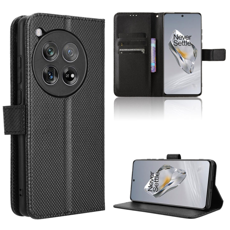 Diamond Texture Leather Phone Case, For OnePlus 12R / Ace 3 5G, For OnePlus 12