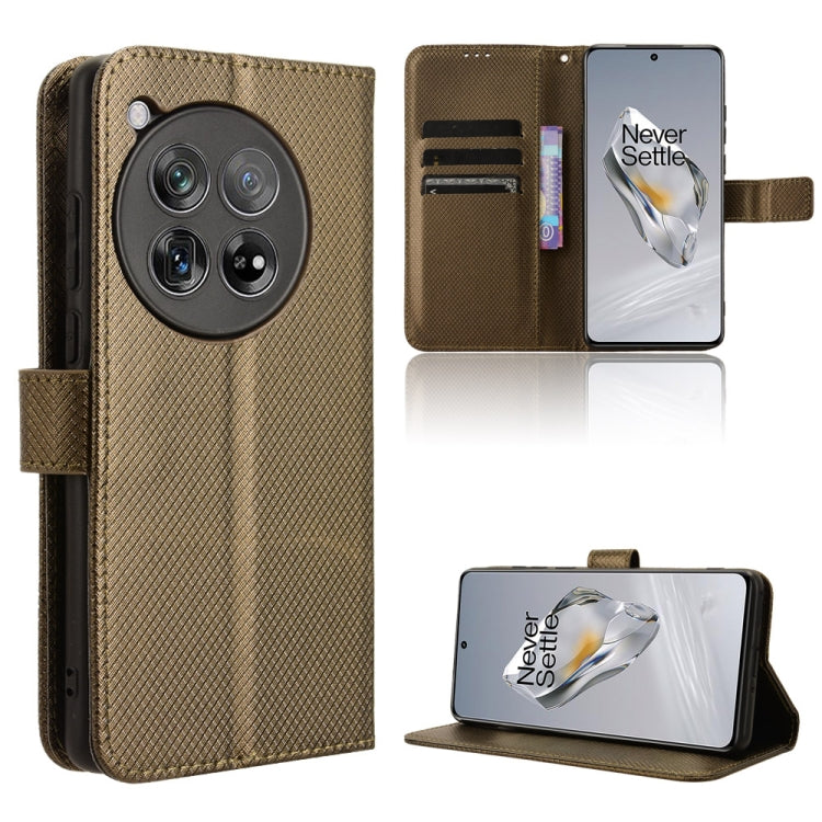 Diamond Texture Leather Phone Case, For OnePlus 12R / Ace 3 5G, For OnePlus 12