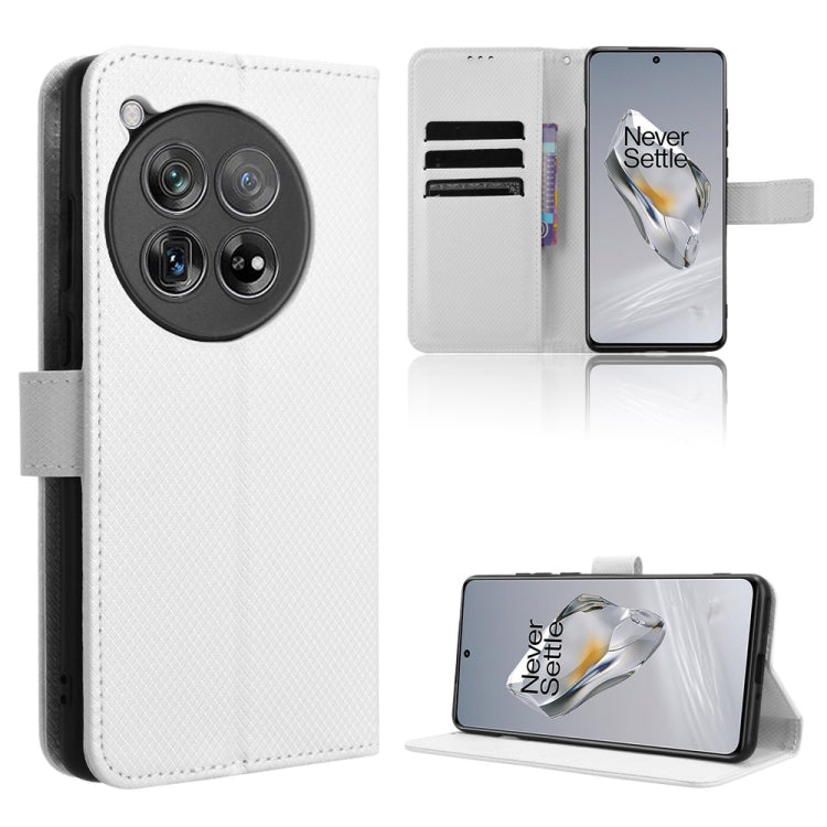 Diamond Texture Leather Phone Case, For OnePlus 12R / Ace 3 5G, For OnePlus 12