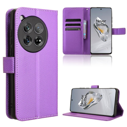 Diamond Texture Leather Phone Case, For OnePlus 12R / Ace 3 5G, For OnePlus 12