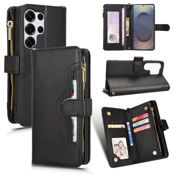 Litchi Texture Zipper Leather Phone Case, For Samsung Galaxy S25 5G, For Samsung Galaxy S25+ 5G, For Samsung Galaxy S25 Ultra 5G, For Samsung Galaxy S24 Ultra 5G