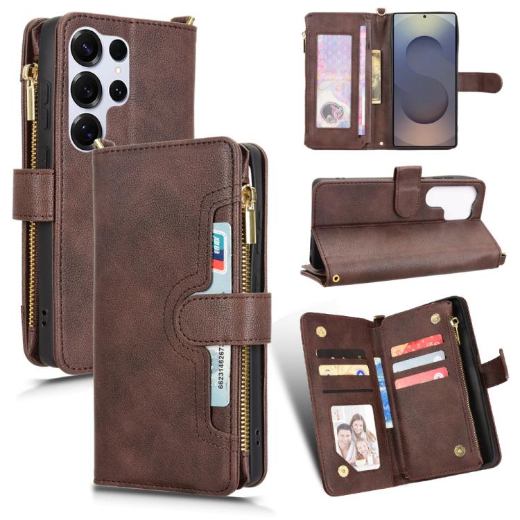 Litchi Texture Zipper Leather Phone Case, For Samsung Galaxy S25 5G, For Samsung Galaxy S25+ 5G, For Samsung Galaxy S25 Ultra 5G, For Samsung Galaxy S24 Ultra 5G