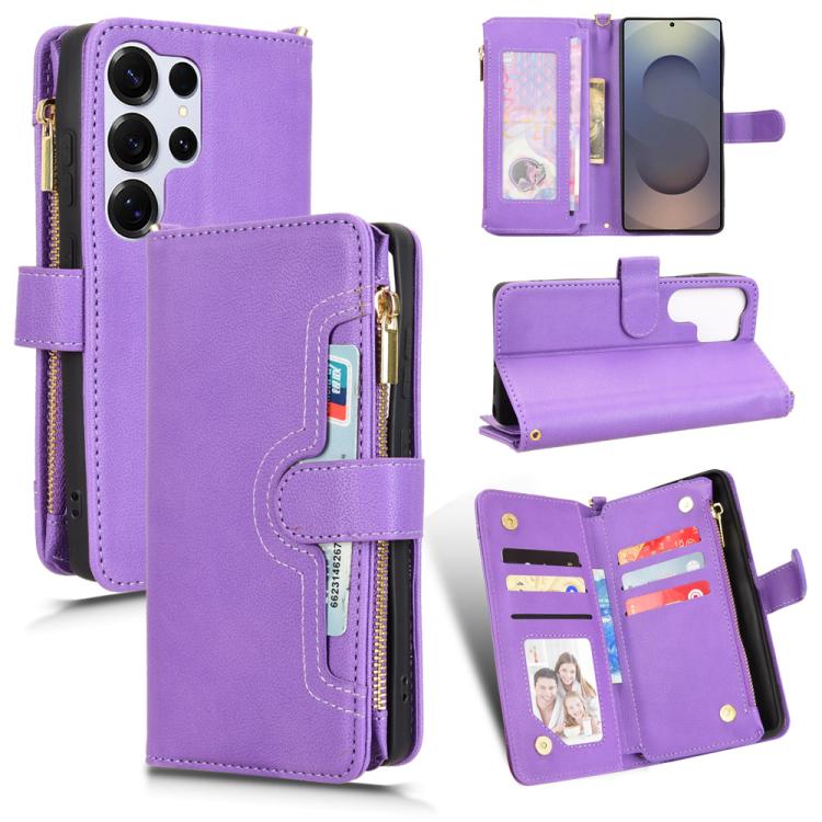 Litchi Texture Zipper Leather Phone Case, For Samsung Galaxy S25 5G, For Samsung Galaxy S25+ 5G, For Samsung Galaxy S25 Ultra 5G, For Samsung Galaxy S24 Ultra 5G