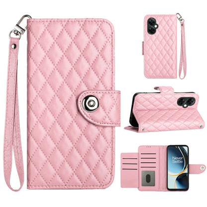 Rhombic Texture Flip Leather Phone Case with Lanyard, For OnePlus 12R, For OnePlus 12 5G Global, For OnePlus CE 3 Lite 5G / Nord N30, For OnePlus Nord CE3