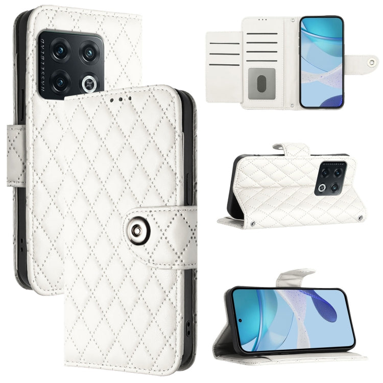 Rhombic Texture Flip Leather Phone Case with Lanyard, For OnePlus 10 Pro, For OnePlus Nord N20 5G, For OnePlus 9R / 8T, For OnePlus Nord CE 5G