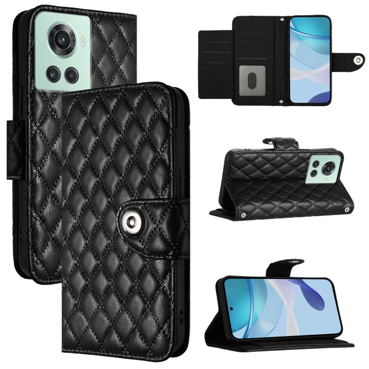 Rhombic Texture Flip Leather Phone Case with Lanyard, For OnePlus Ace Pro / 10T, For OnePlus Nord 2T, For OnePlus 10R / Ace, For OnePlus Nord CE 2 5G