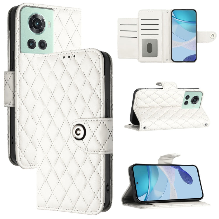 Rhombic Texture Flip Leather Phone Case with Lanyard, For OnePlus Ace Pro / 10T, For OnePlus Nord 2T, For OnePlus 10R / Ace, For OnePlus Nord CE 2 5G