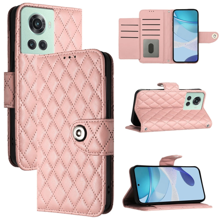 Rhombic Texture Flip Leather Phone Case with Lanyard, For OnePlus Ace Pro / 10T, For OnePlus Nord 2T, For OnePlus 10R / Ace, For OnePlus Nord CE 2 5G