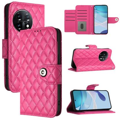 Rhombic Texture Flip Leather Phone Case with Lanyard, For OnePlus Ace 2V / Nord 3, For OnePlus 11R, For OnePlus 11, For OnePlus Nord N300