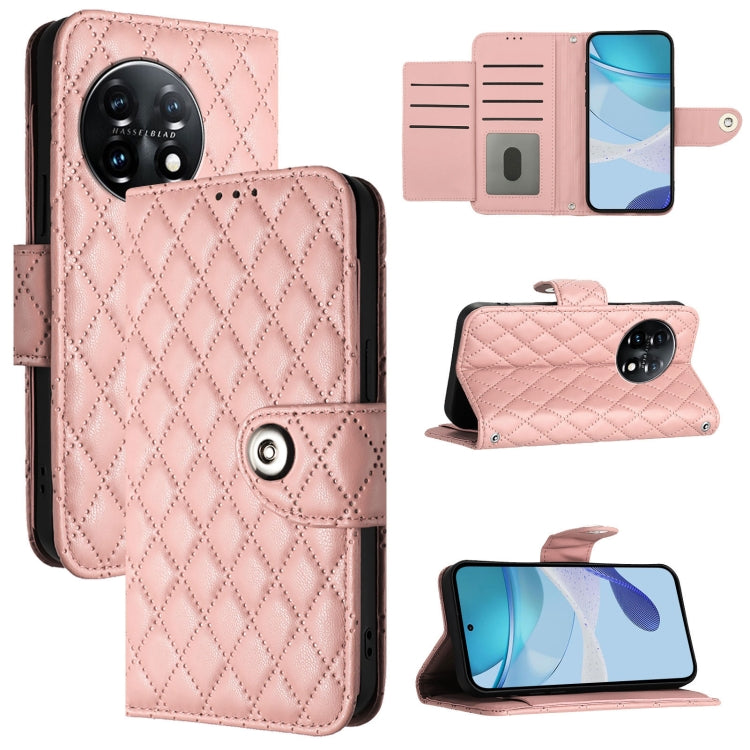 Rhombic Texture Flip Leather Phone Case with Lanyard, For OnePlus Ace 2V / Nord 3, For OnePlus 11R, For OnePlus 11, For OnePlus Nord N300
