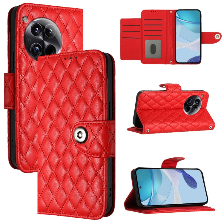 Rhombic Texture Flip Leather Phone Case with Lanyard, For OnePlus 12R, For OnePlus 12 5G Global, For OnePlus CE 3 Lite 5G / Nord N30, For OnePlus Nord CE3