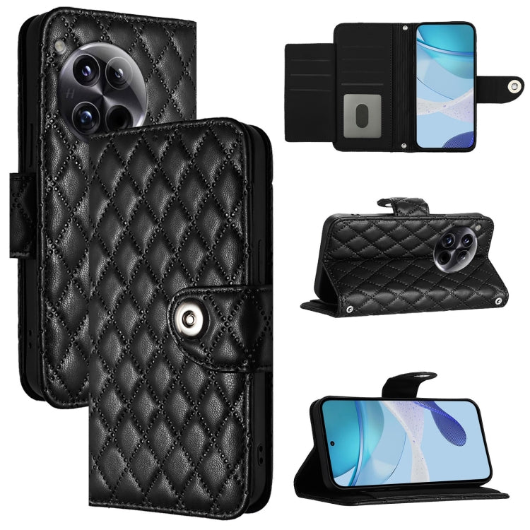 Rhombic Texture Flip Leather Phone Case with Lanyard, For OnePlus 12R, For OnePlus 12 5G Global, For OnePlus CE 3 Lite 5G / Nord N30, For OnePlus Nord CE3