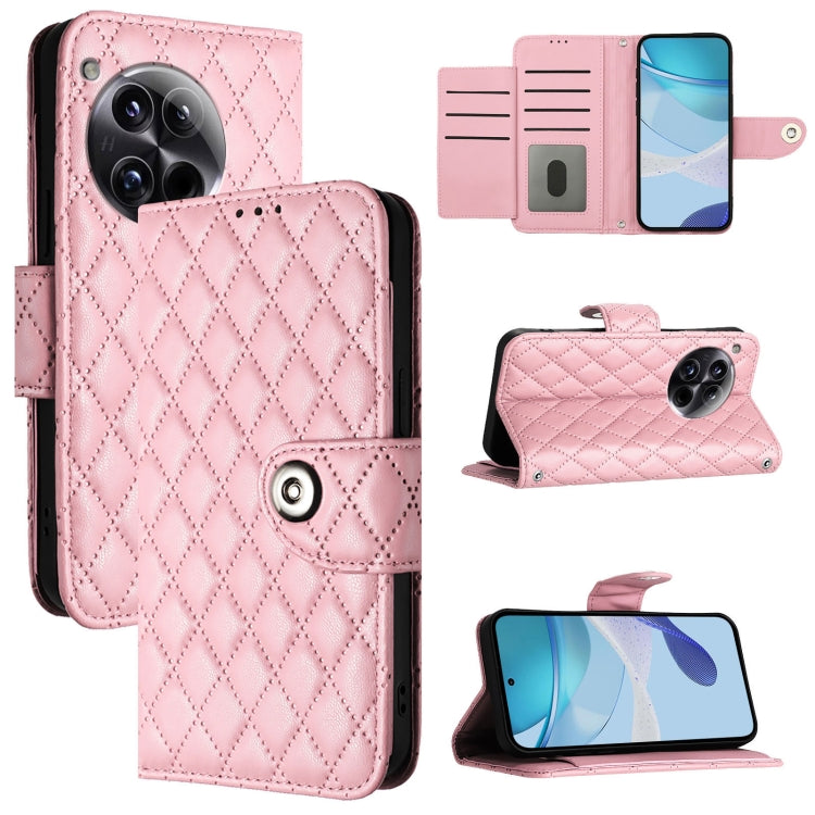 Rhombic Texture Flip Leather Phone Case with Lanyard, For OnePlus 12R, For OnePlus 12 5G Global, For OnePlus CE 3 Lite 5G / Nord N30, For OnePlus Nord CE3
