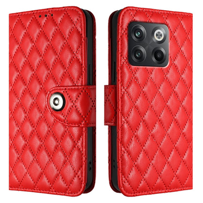 Rhombic Texture Flip Leather Phone Case with Lanyard, For OnePlus Ace Pro / 10T, For OnePlus Nord 2T, For OnePlus 10R / Ace, For OnePlus Nord CE 2 5G